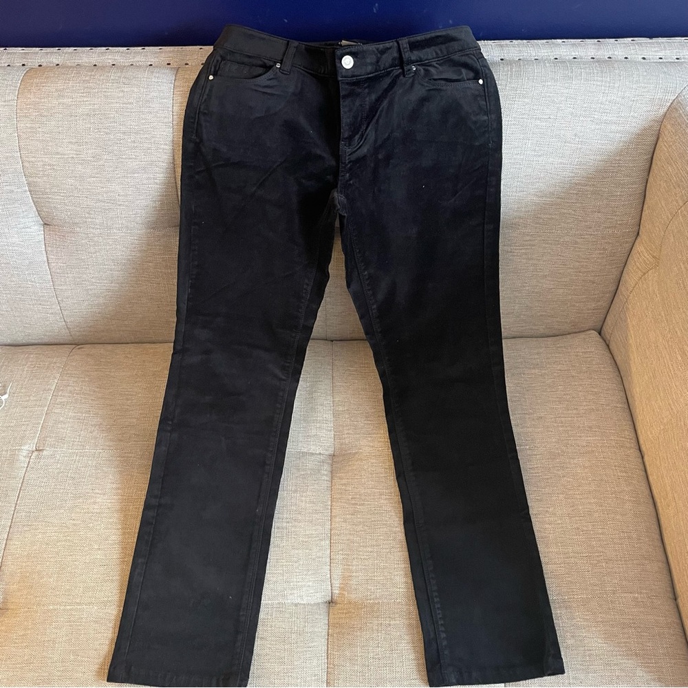 White House Black Market 6S Black Velvet Slim Leg Pant